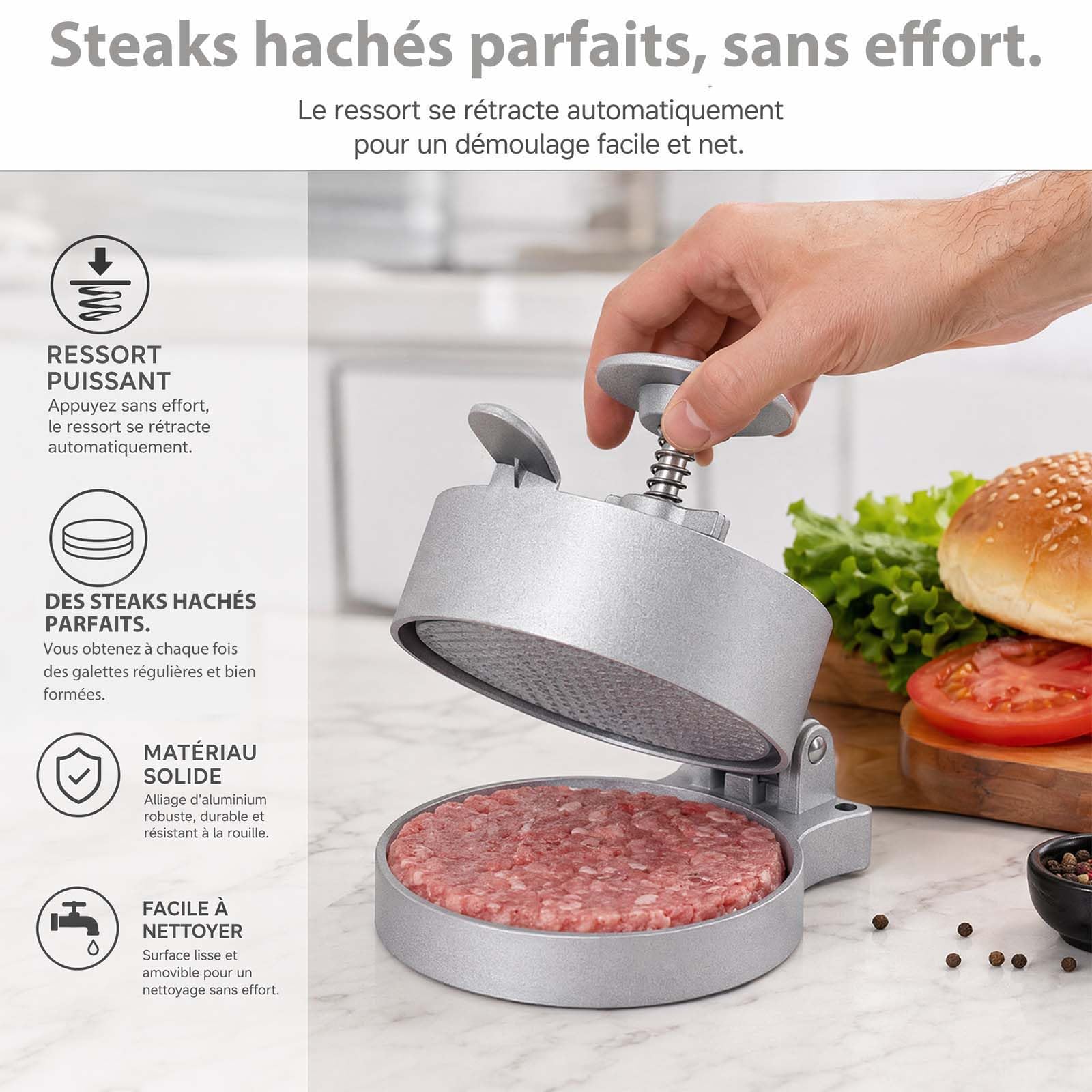 Prasa do burgerów, Profesjonalny Hamburger Gotowanie Grill Stek Mielona Wołowina Mięso Restauracja Akcesoria piknikowe