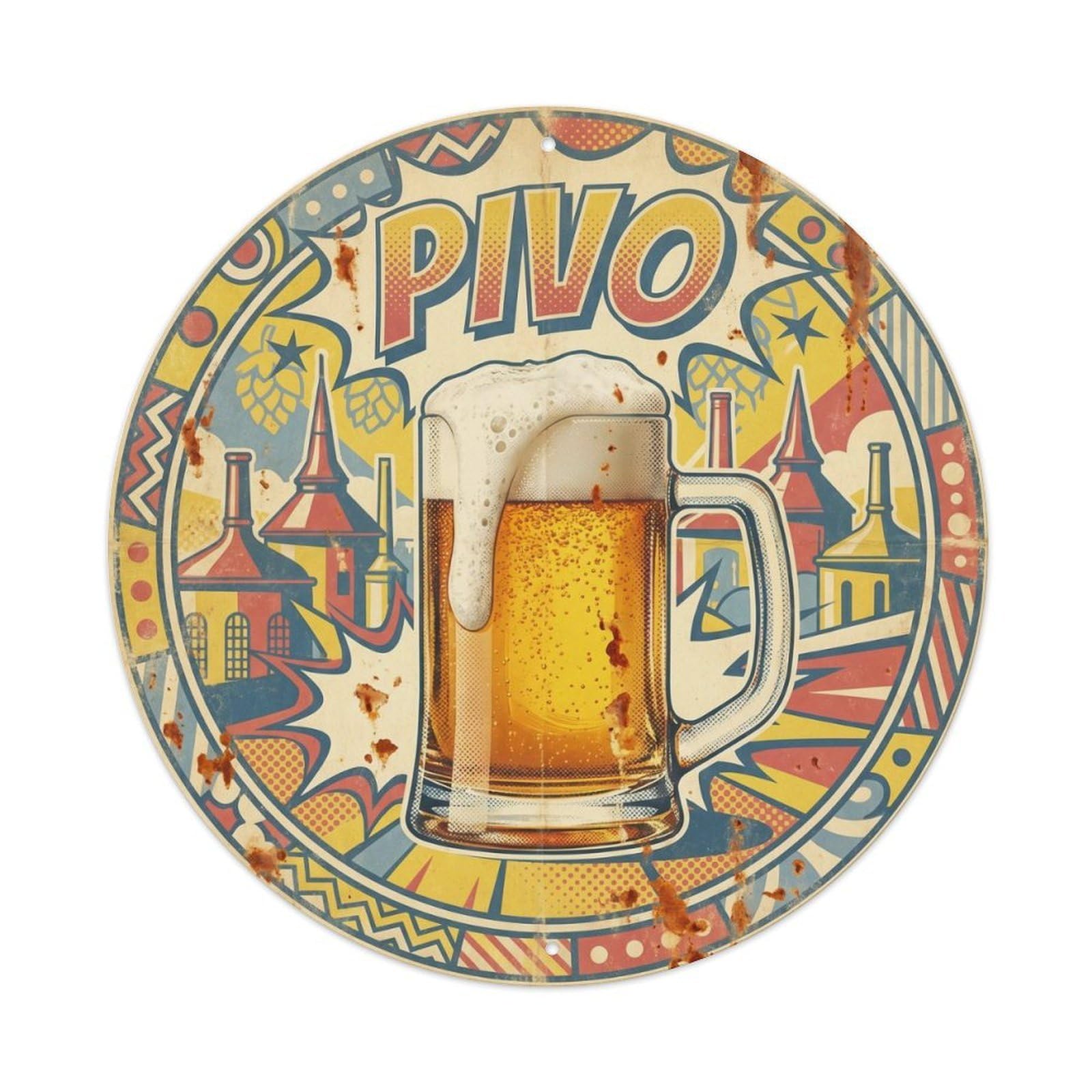 Brew House Czech Travel Beer Drink Culture Bold Pop Metal Tin Sign