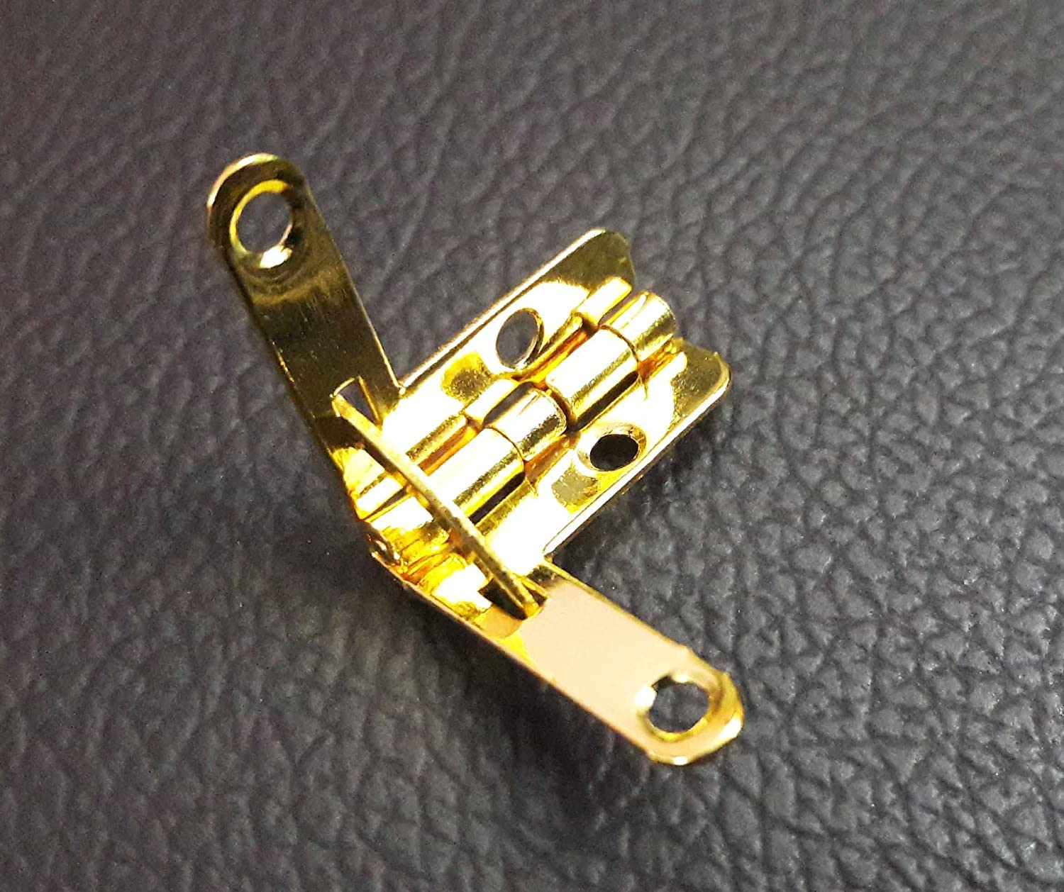 Golden Color 90 Degree Folding Support Hinge Jewelry Small Box Quadrant Hinge for Jewelry Wine Wooden Box Size (22 x 26mm/0.87x 1inch(L*W) Pack of - (4)