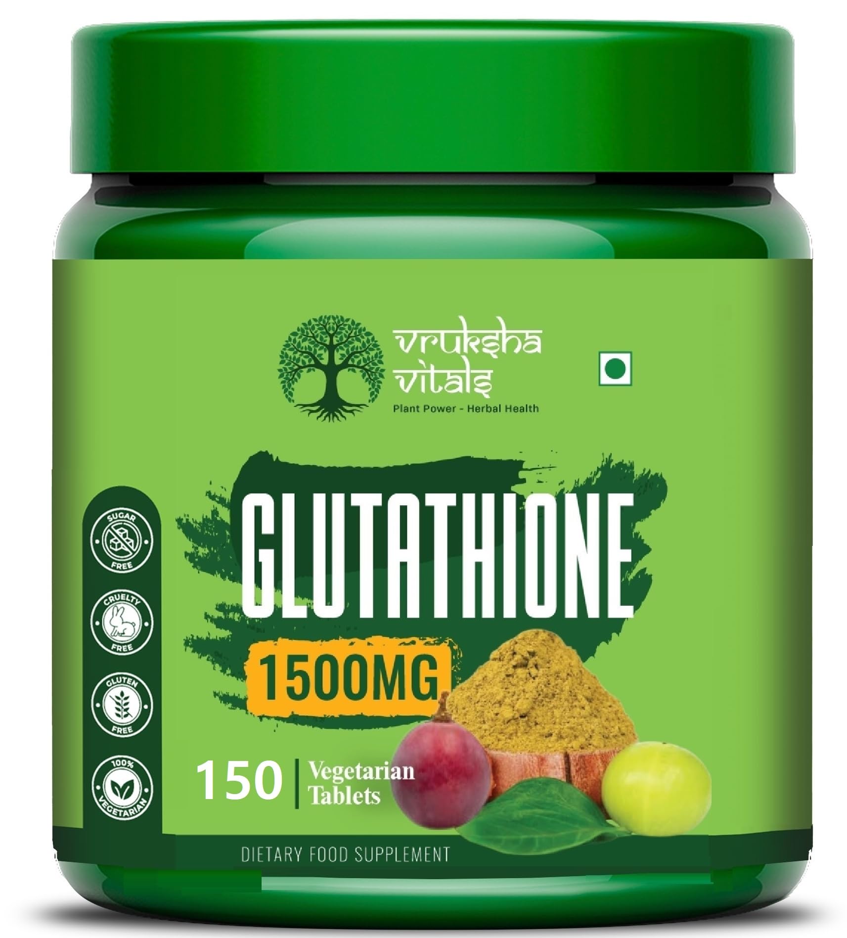 VRUKSHA VITALS Glutathione Tablets for Skin Whitening - 150 Tablets