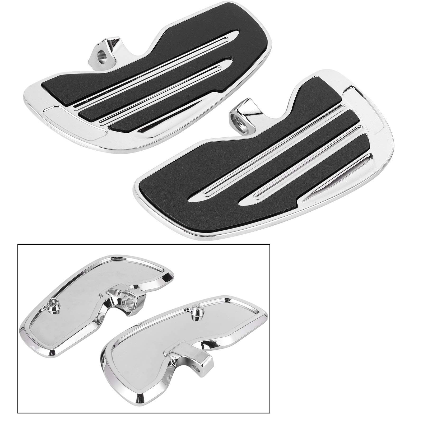 Pedane Pilota Anteriori Pedane Pedana Pedana in Alluminio con Cuscinetto in Gomma Compatibile con Poggiapiedi Moto Indian Sixty Bobber 2015-2021 (Elettroargentatura)