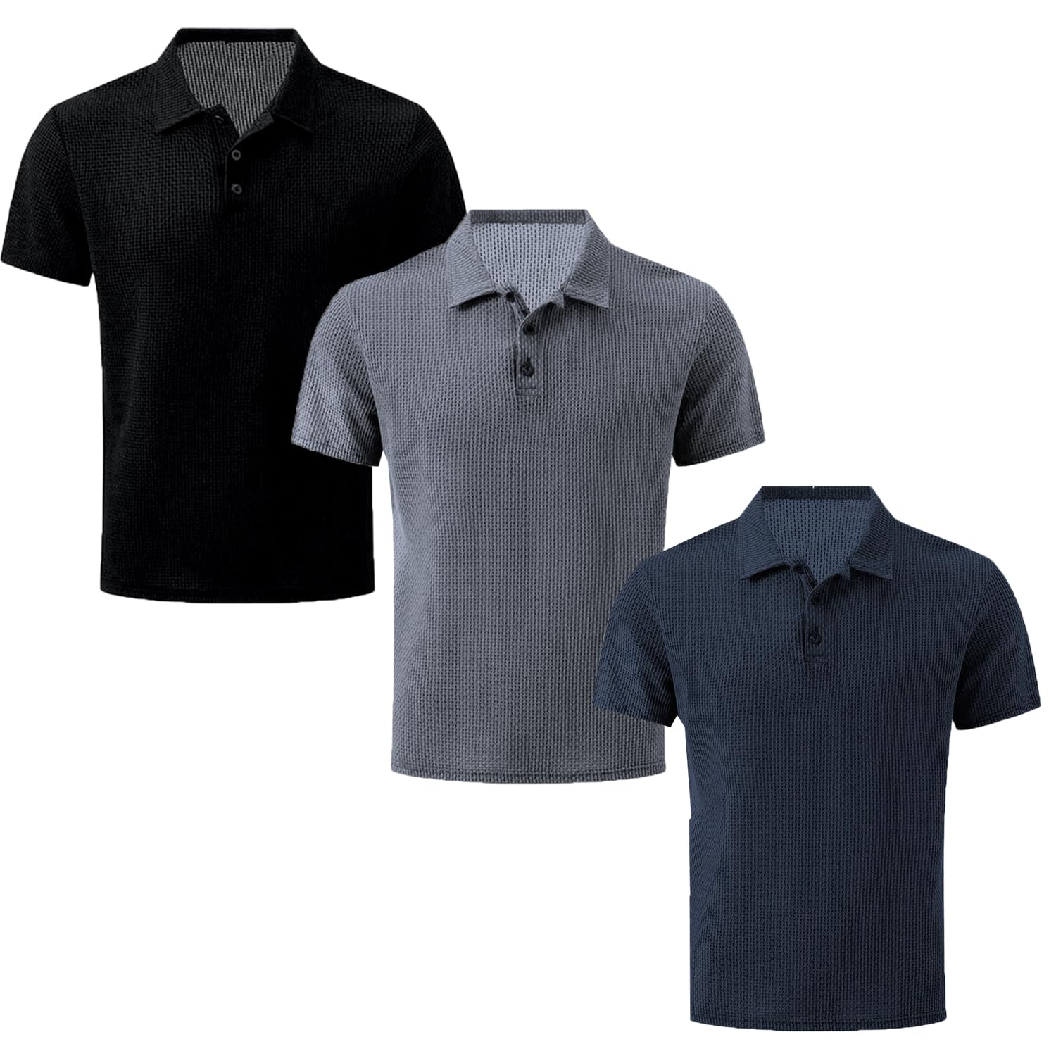 Shirts for Men,Polo Shirt,Ultra Comfortable Textured Breathable Refreshing Silky