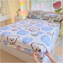 Elastic Bed Sheets, Milk Velvet Bedding Fitted Sheet, Deep Fitted Sheets Queen, Winter Warm Fitted Bed Sheet, Soft Plush Bedcover Mattress Cover with ElasticStyle B,Twin XL 47x79inch