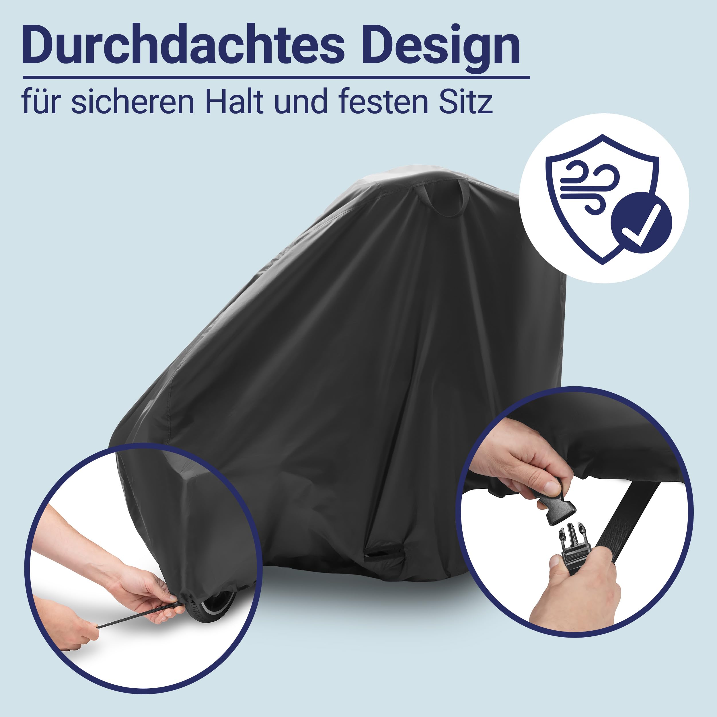 Zamboo Abdeckung für Fahrradanhänger | Universal Faltgarage für Anhänger (kompatibel mit Thule, Croozer, Qeridoo, Tiggo UVM.) | wasserdichte Plane mit Tasche und Öffnung für Fahrrad-Schloss - Schwarz