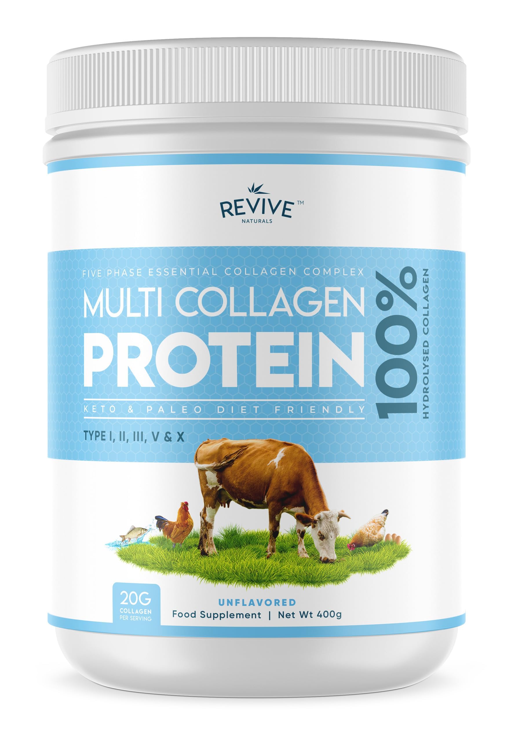 Revive Naturals Multi Collagen Protein Powder Packets, Unflavored, 20 Packets x 10 g (200 g) — Amazon image 10