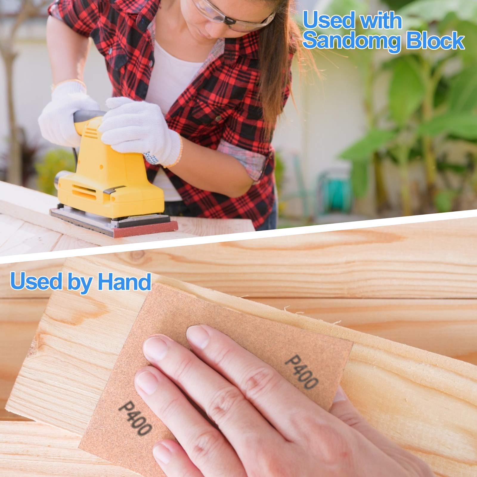 24PCS Sand Paper Variety Pack Sandpaper 12 Grits Assorted For Wood Metal Sanding, Wet Dry Sandpaper 120/150/180/240/320/400/600/800/1000/1500/2500/300 - View #4