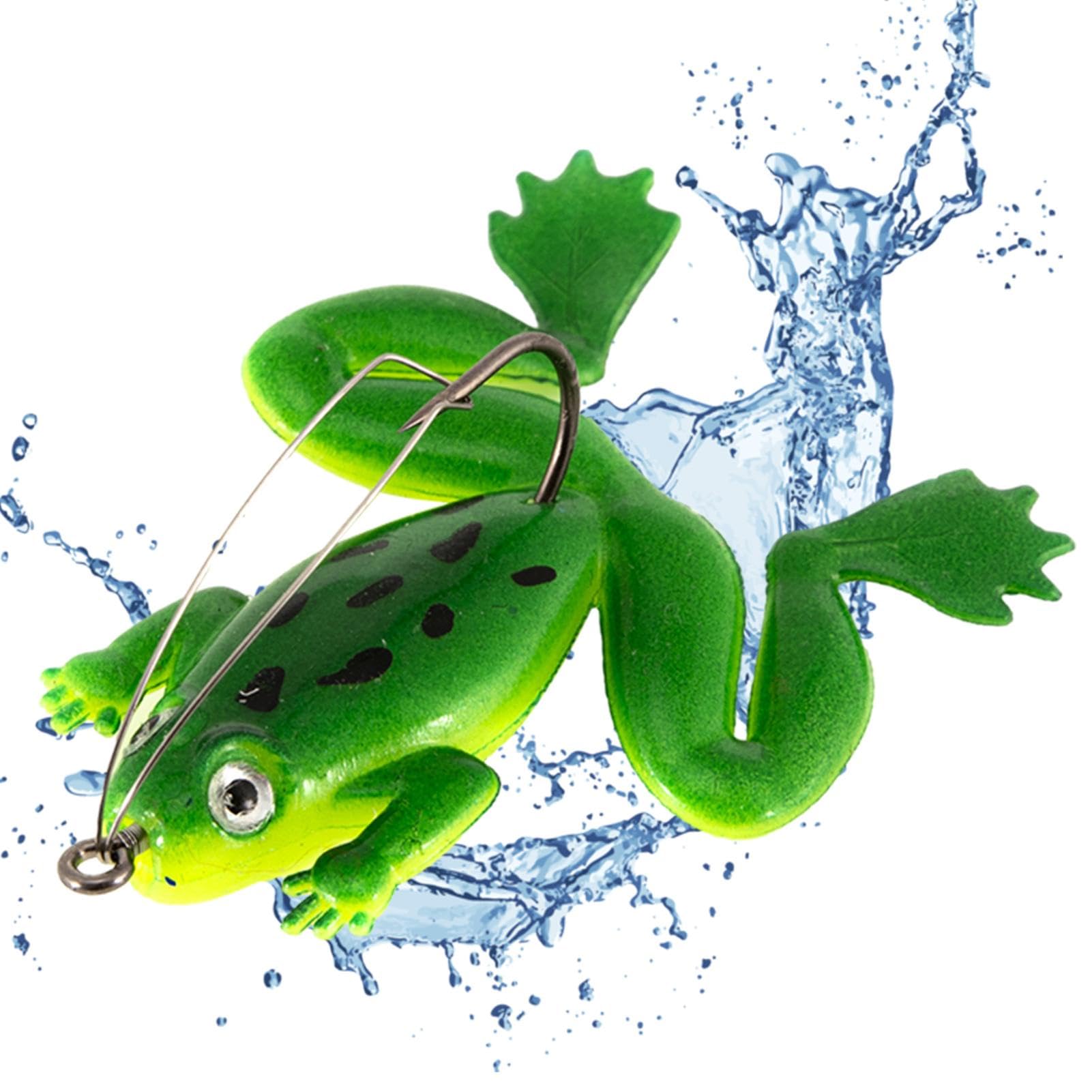 Señuelo de pesca de rana | Topwater Frog - Señuelo de perca realista Swimbait | Señuelo flotante suave, señuelo de pesca de perca artificial, cebo de rana para lucio, agua salada, perca de agua dulce,