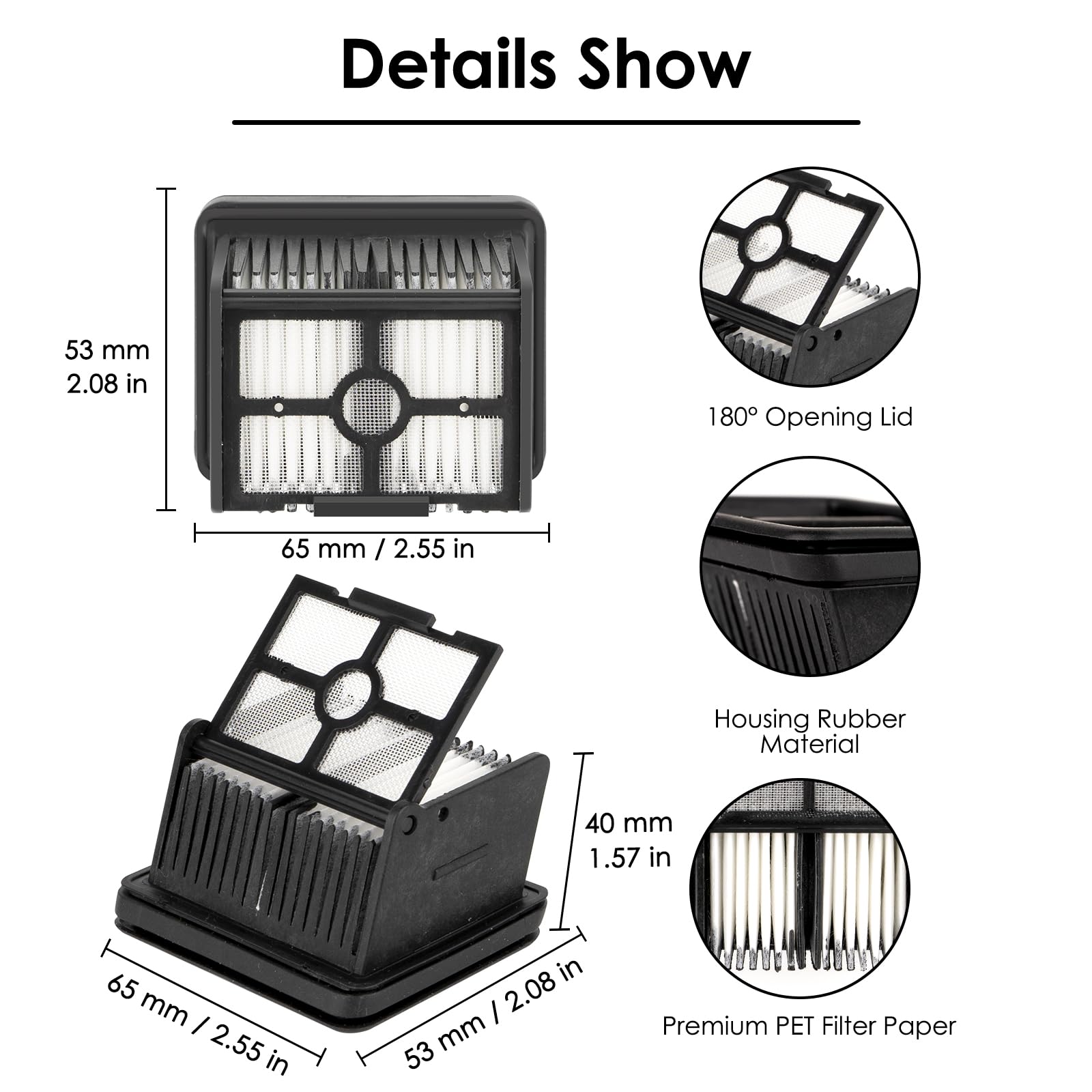(6 Stück) H12 Pro Ersatz Bürstenrollen und HEPA Filter für Dreame H12 Pro, H12 Dual schnurlosen Nass und Trockensauger, 3 Bürstenrollen, 3 HEPA Filter, Zubehör Set