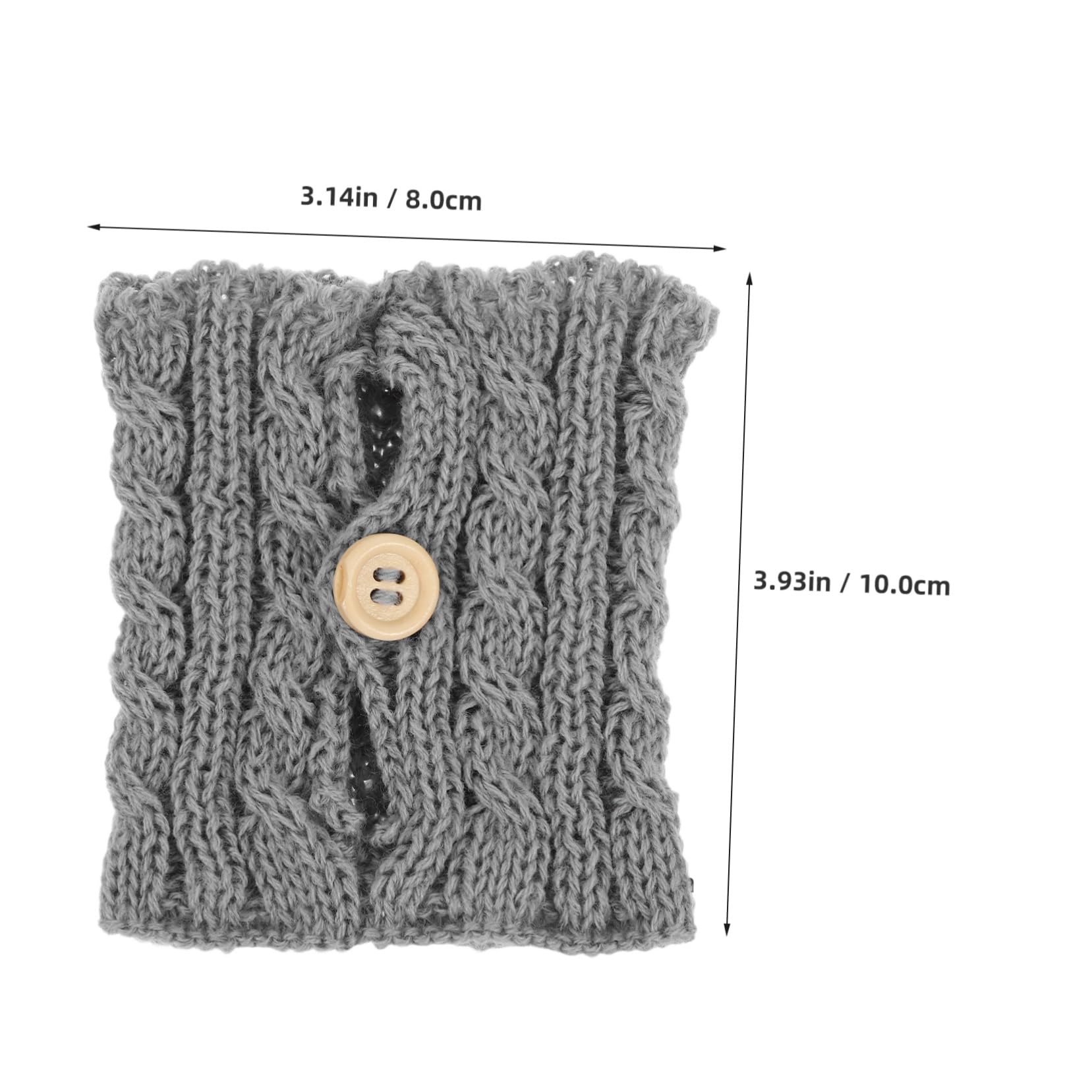 Cabilock 2pcs Coffee Mug Sleeve Reusable Knitted Crochet Sleeves Cup Tea Cozy Handmade Tableware Coffee and Tea Mug Warmer for Women Men Grey