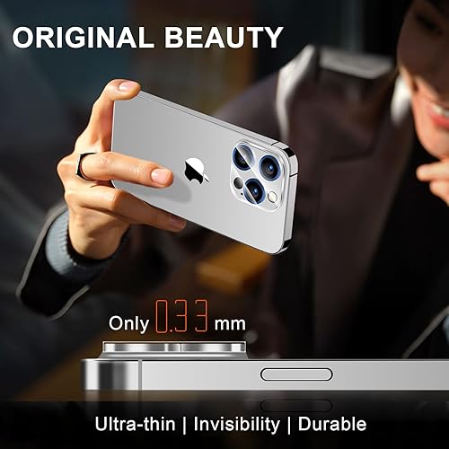 Miniatura 7 de Paquete de 4 protectores de lente de cámara para iPhone 15 Pro Max de 6.7 pulgadasiPhone 15 Pro de 6.1 pulgadas, cubierta de cámara de vidrio