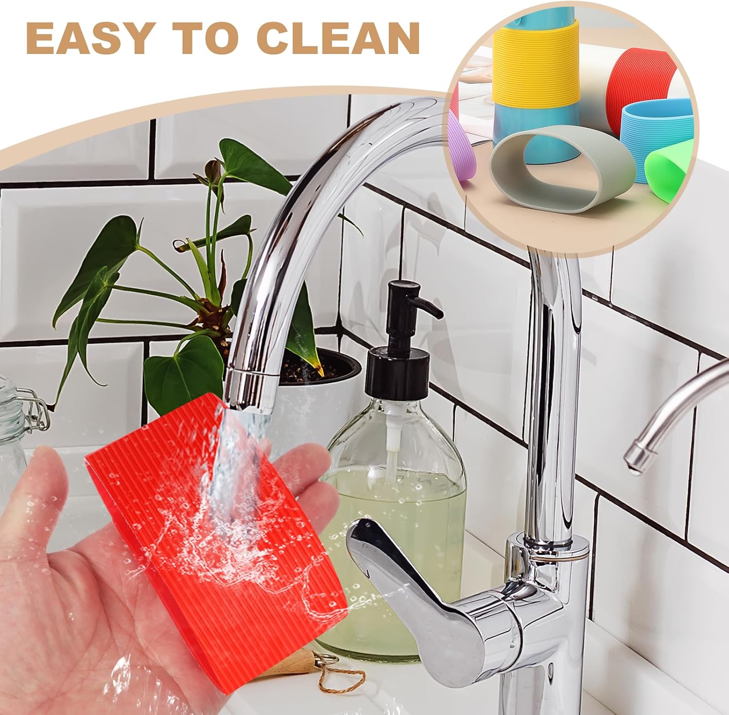 uxcell Silicone Water Bottle Boots, Silicone Cup Protector, Anti-Slip Protective Sleeve Bottom Accessory