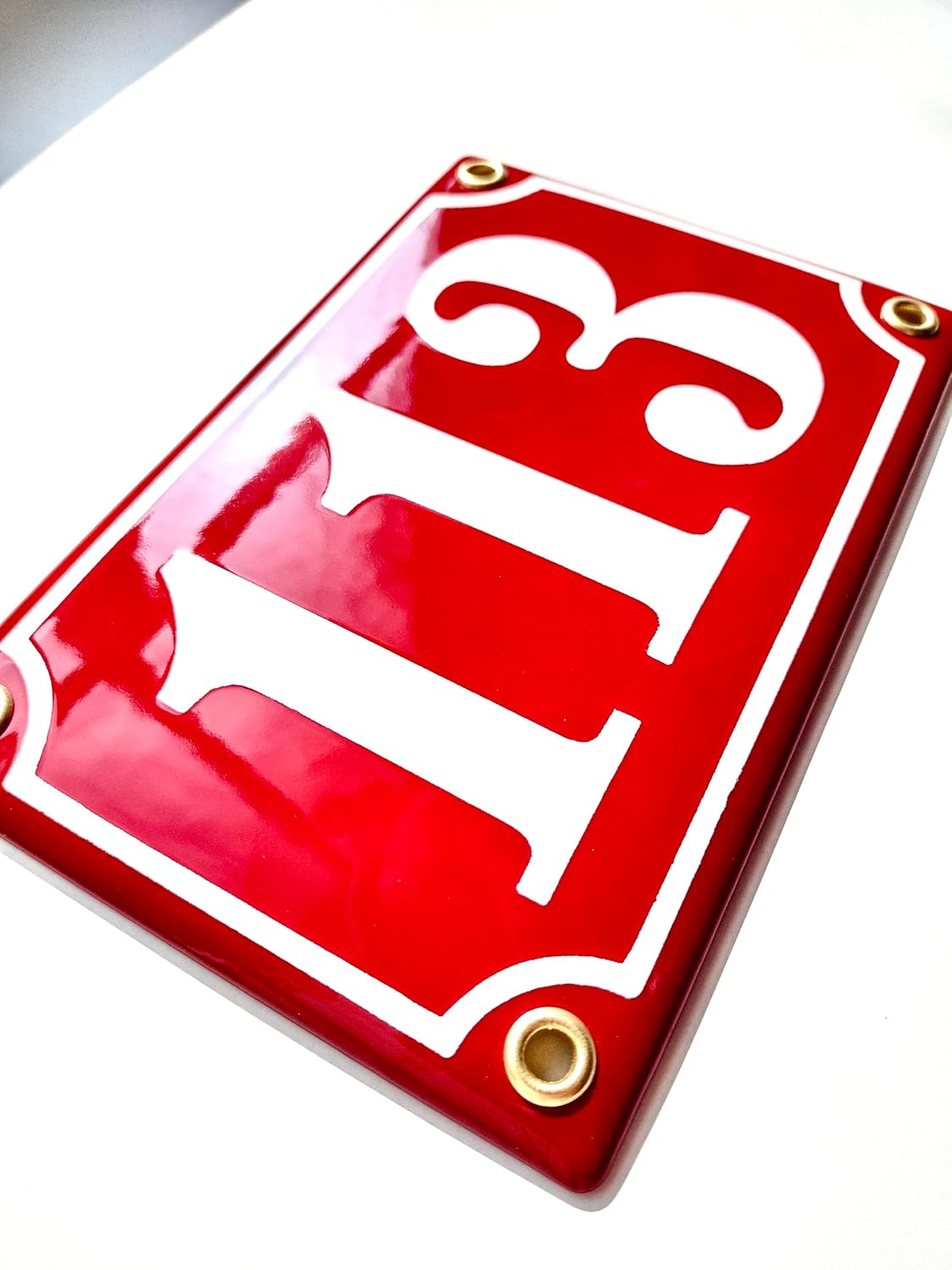 Porcelain Address Plaque 4.7″x6.7″, Customisable Handcrafted Enamel Door Sign, French Classic Style, Personalized House Number, guarantee