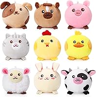 Vista 9 de Skylety 9 piezas de mini juguetes de animales de peluche a granel de 3.15 pulgadas, lindo llavero de peluche pequeño para niños, rellenos de bolsas
