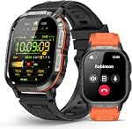 Smart Watch for Men - Make/Answer Call Military Smartwatch for Android Phones iPhone Samsung, 2.06'' Waterproof Step Counter Fitness Tracker with Sleep, 100+ Sport Modes, 2 Straps