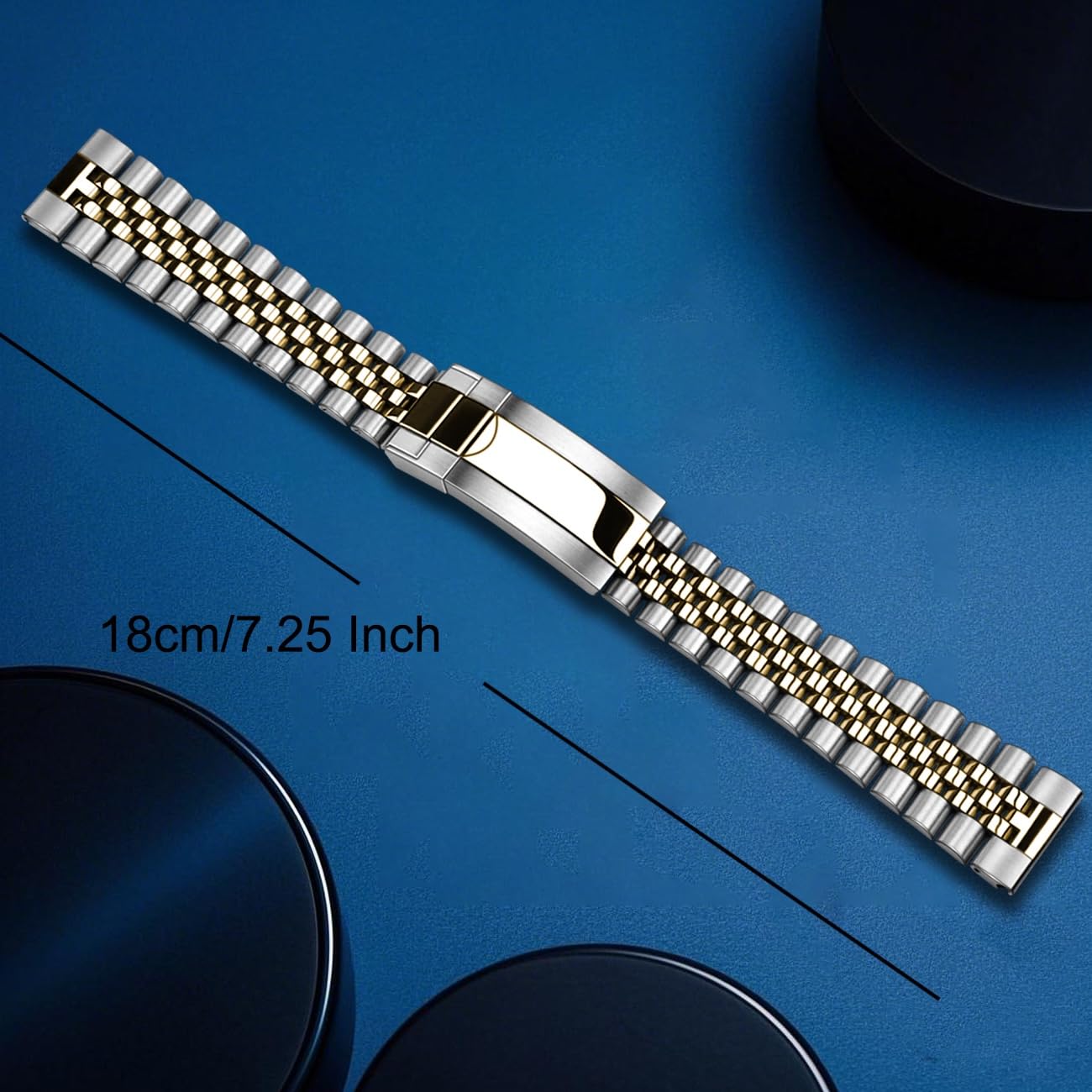 Cinturino Jubilee a sgancio rapido da 20 mm, per uomini e donne, cinturino in metallo in acciaio inossidabile a vite con estremità curve, cinturino di ricambio con fibbia subacquea