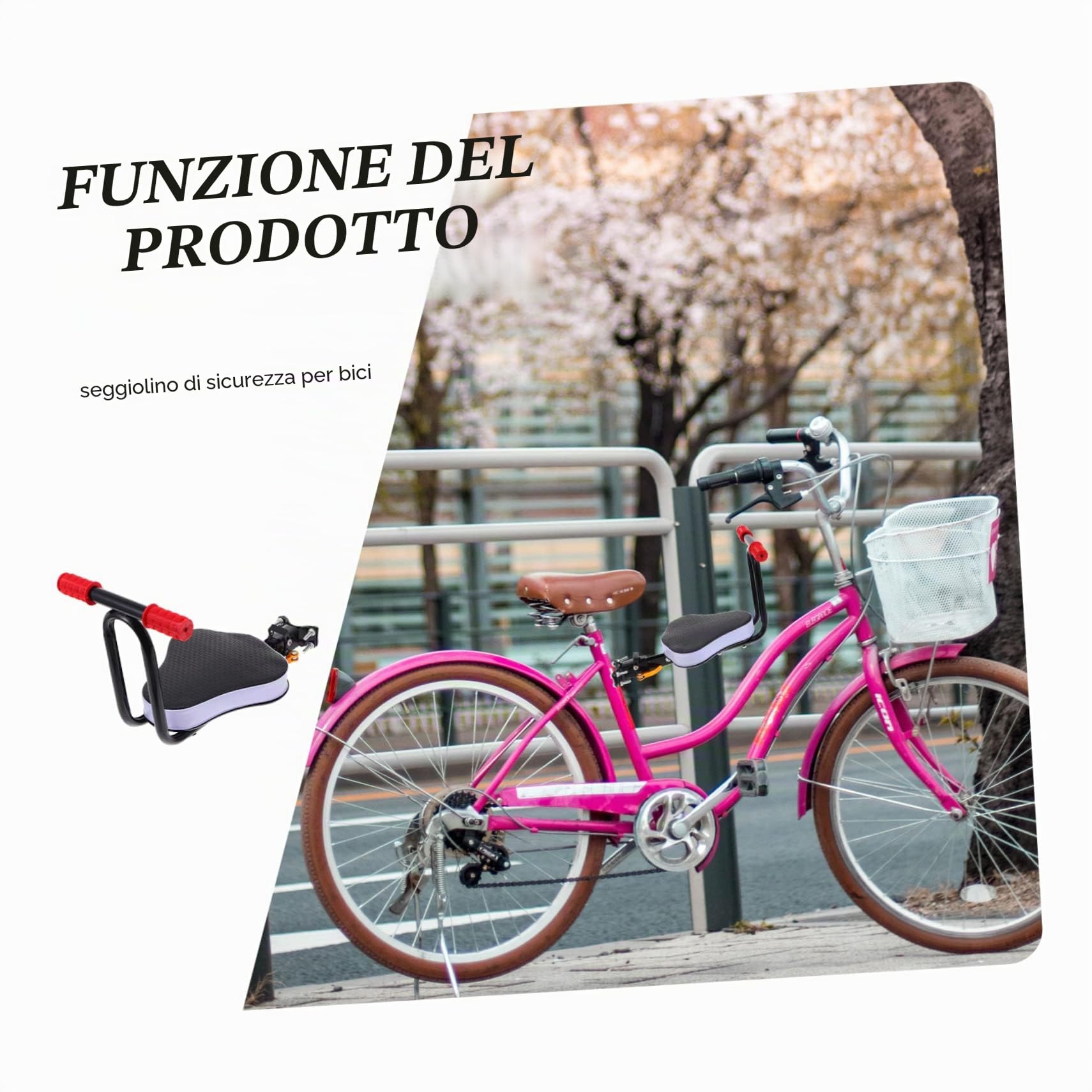 Anneome Seggiolino per Bicicletta Elettrica per Ragazzi con Schienale, Facile da Installare, Imbottitura Confortevole in Spugna e Struttura in Metallo al Carbonio, per Passeggiate Sicure