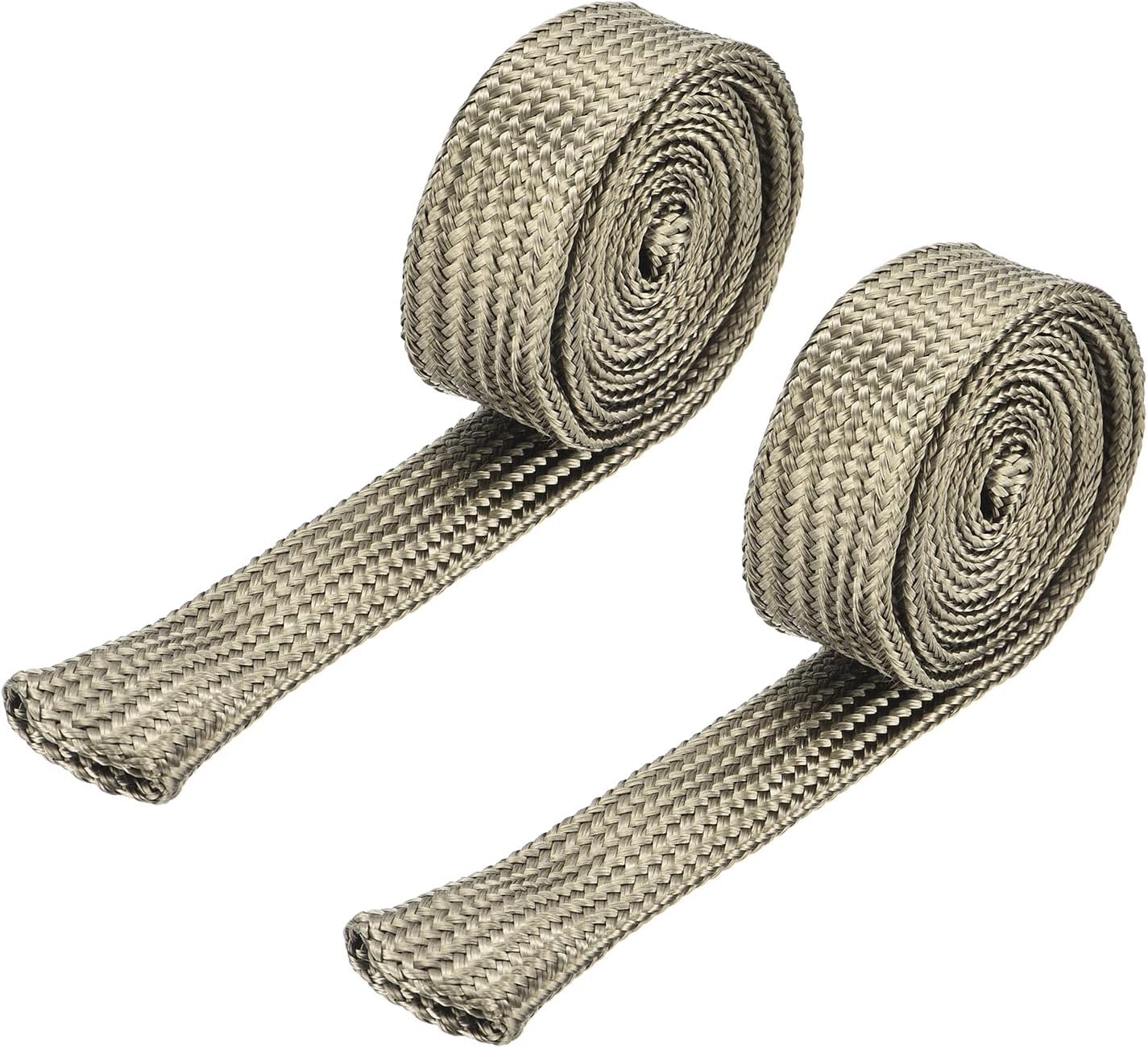 MECCANIXITY 2 Pcs Heat Shield Sleeve, 5/8" ID 16 Feet Heat Sleeve Automotive Wire Heat Shield Fuel Line Heat Shield Sleeve Heat Sleeve Heat Wrap 800 Degree for Wires, Titanium Color