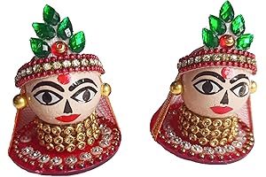 Lord Rudraksha Riddhi Siddhi Ganesh Statue Idol Decorated with Supari (Betel Nuts)