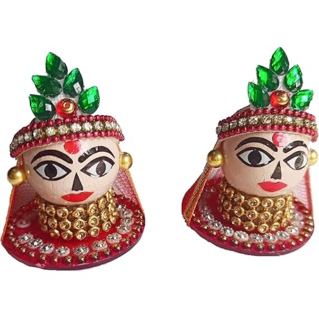 Lord Rudraksha Riddhi Siddhi Ganesh Statue Idol Decorated with Supari (Betel Nuts)
