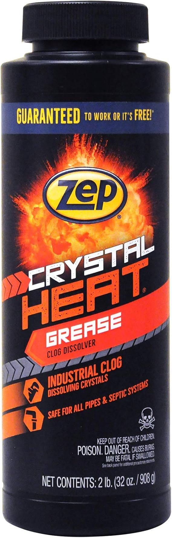 Zep Crystal Heat Drain Opener 32 Ounce ZUCRY2 Dissolves