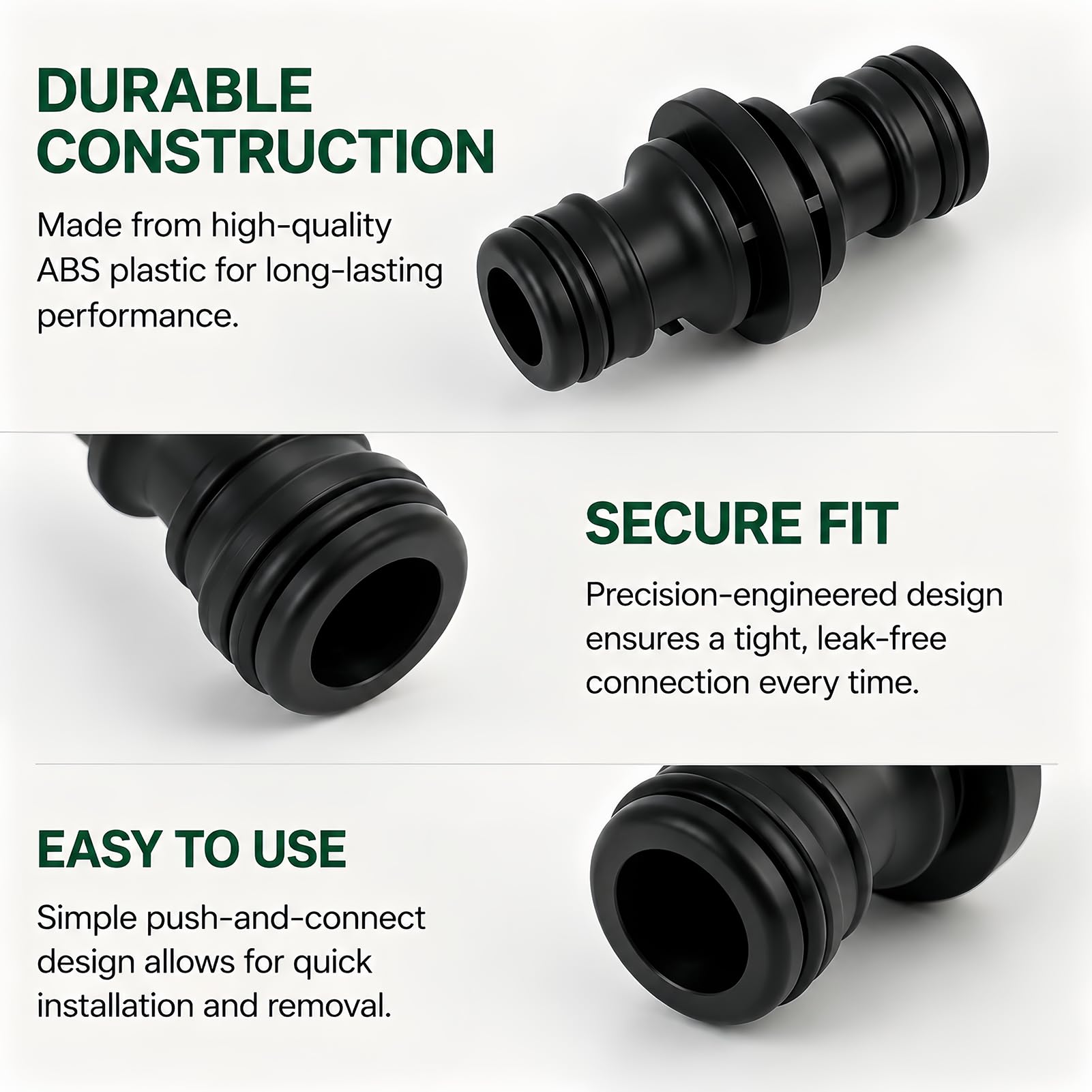 10 acopladores de manguera de 1/2 pulgadas, conector doble para manguera de jardín, conector para manguera de jardín para riego, extensión de manguera de doble cara con conexión rápida