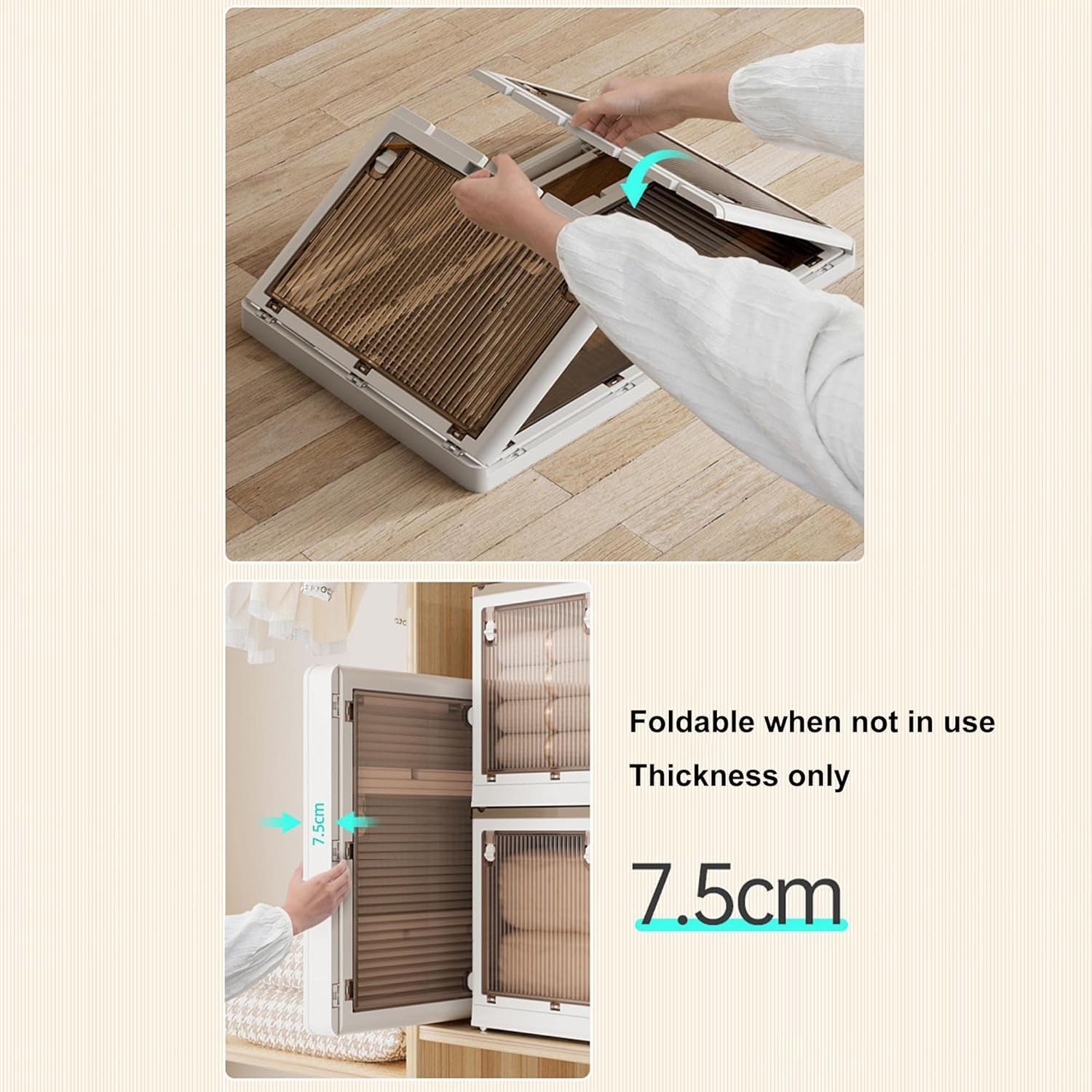 Przezroczyste plastikowe pudełka do przechowywania z pokrywkami i kółkami do układania w stos, 69 x 49,5 x 39 cm, idealne do domowego biura, sypialni i salonu, kolor zielony, trwałe i oszczędzające