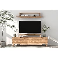 Hanah Home Elegante unità TV con Wall Shelf, Atlantic Pine