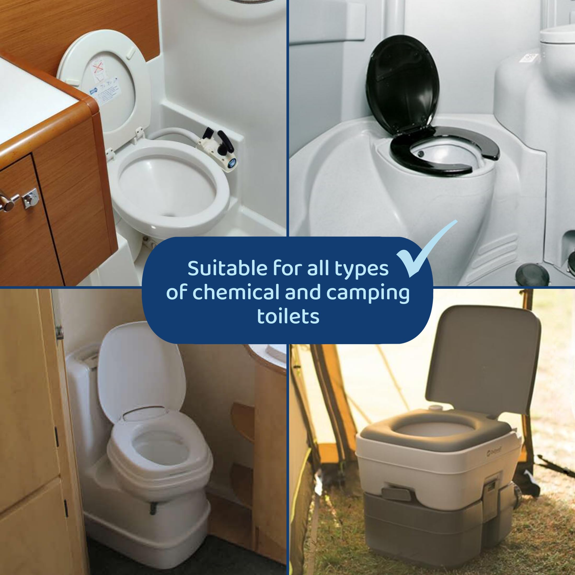 InBlue 5L Liquido Sanitario & Additivo WC da Campeggio 2 in 1 | Chimico WC, Per serbatoio acque chiare & scarico, Camper e roulotte
