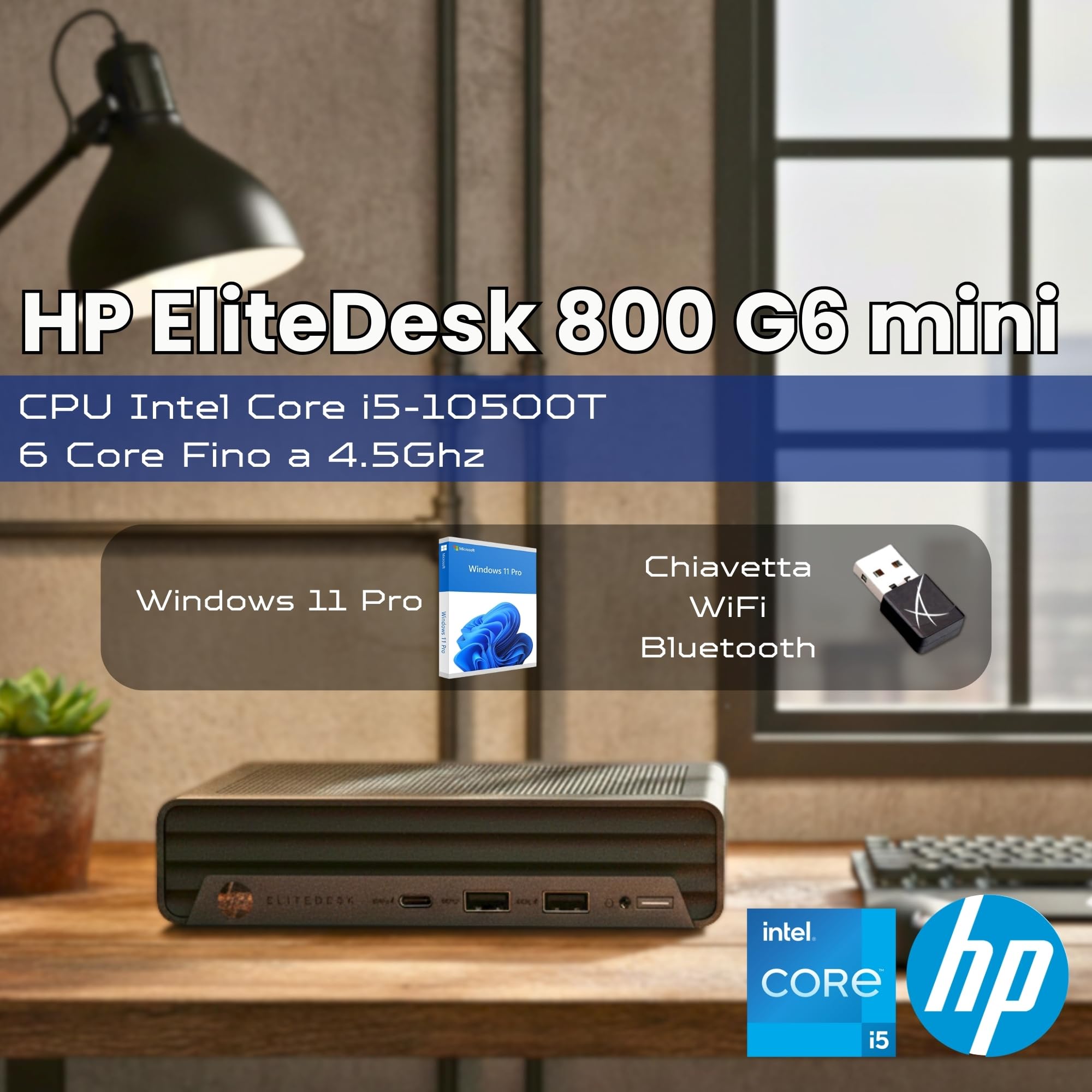 HP EliteDesk 800 G6 Intel i5 16GB RAM 512GB SSD Windows 11 Pro USB 3.0 WLAN