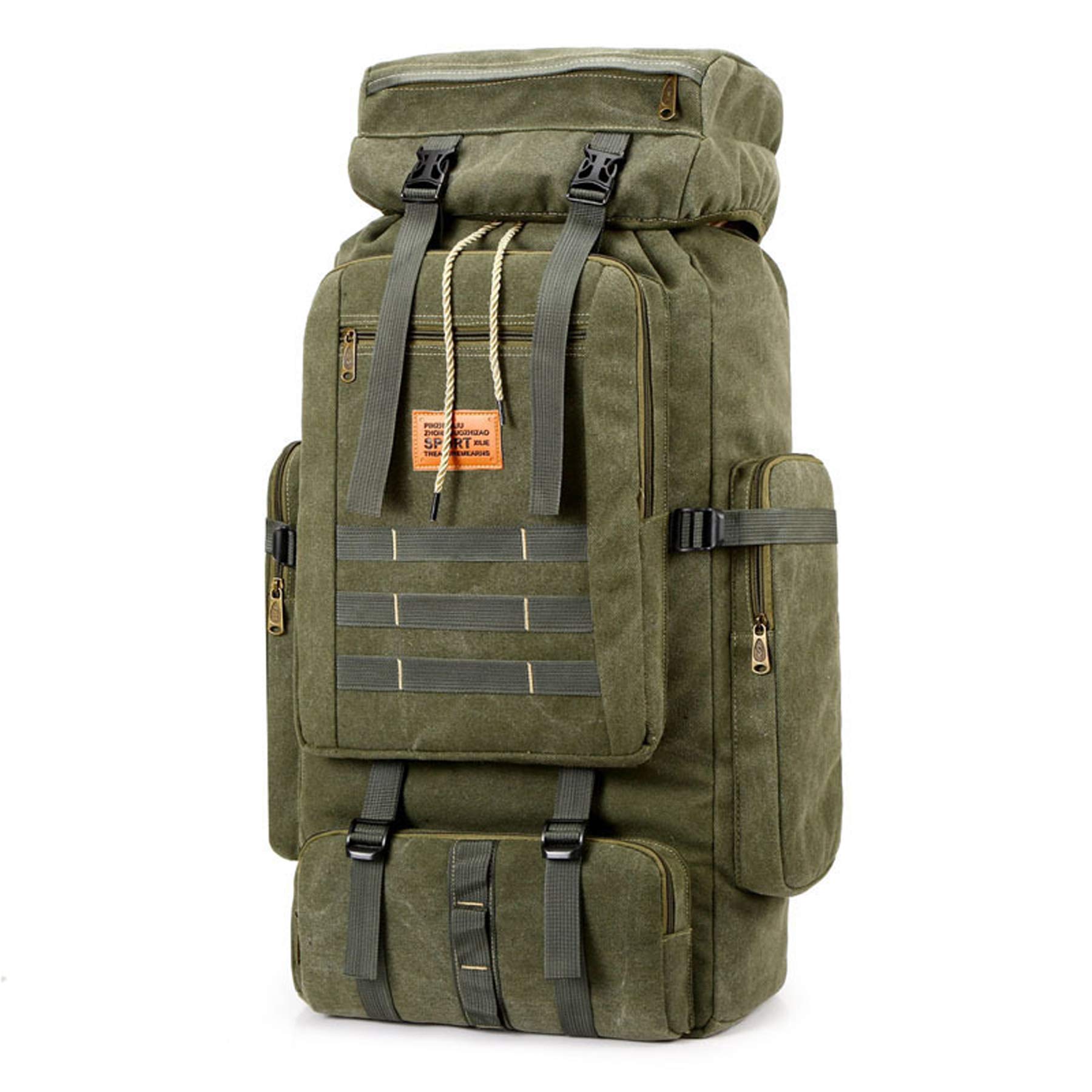 WOSHUAITactical Backpack Army Assault Pack Molle Rucksacks Outdoor Bag Hiking Backpacks for Camping Travel,army green
