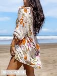 CUPSHE Women's Long Sleeve Floral Buttoned Shirt Dress