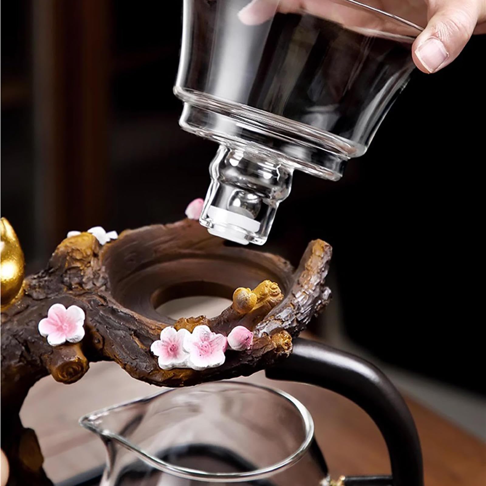 Théière magnétique, ensemble à thé automatique, service à thé en verre Kung Fu, théière magique, ensemble à thé Kungfu, ensemble à thé automatique en verre, théière magnétique de luxe pour la