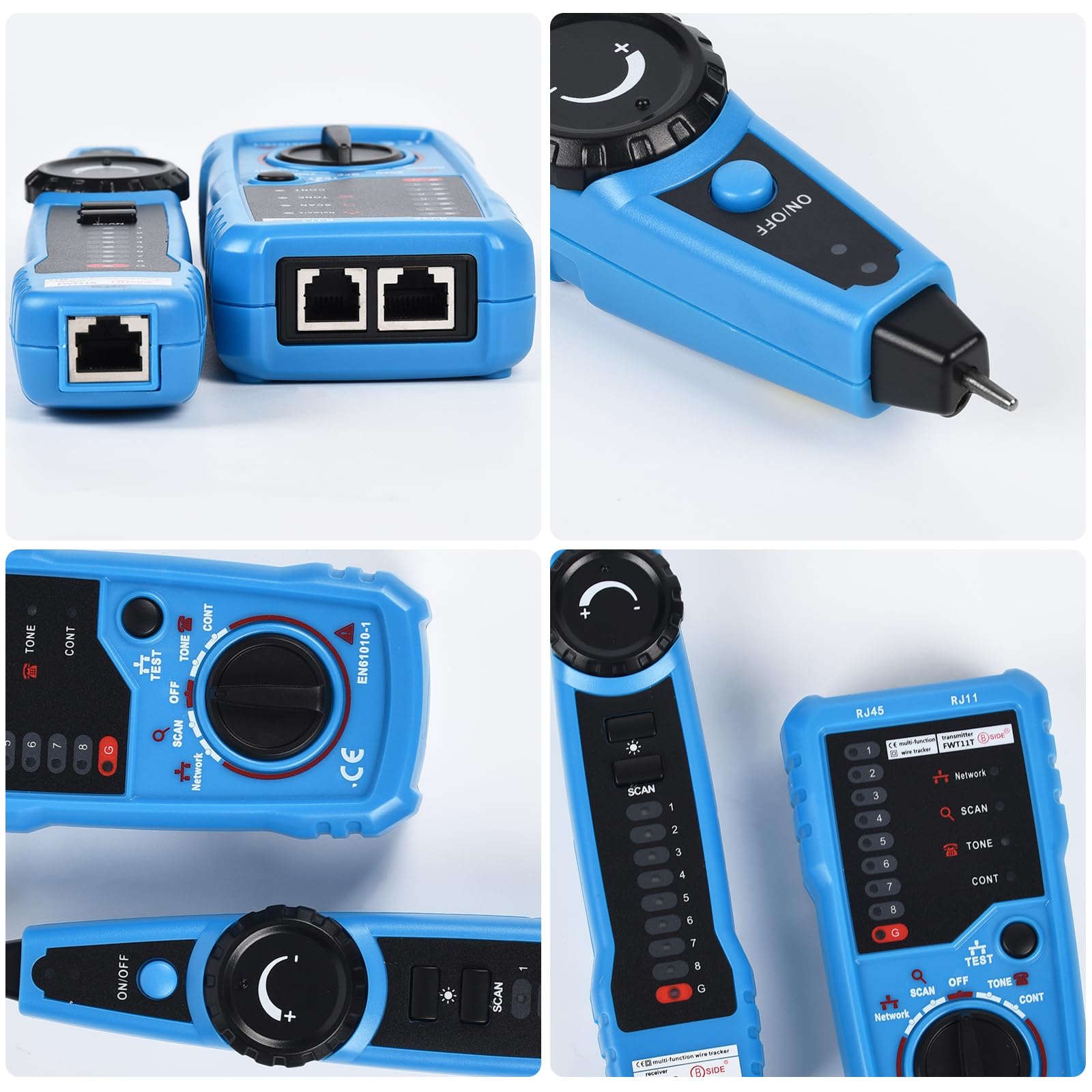 FWT11 - Tester per cavi, tester per cavi, RJ45 RJ11, tester diagnostico per cavi telefonici, tracker per cavi, rilevatore di cavi