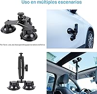 Vista 3 de PellKing Soporte de coche de succión para Insta360 x5, x4, x3, x2, x, One RS, R, compatible con cámara GoPro Max DJI OSMO 360, kit de montaje