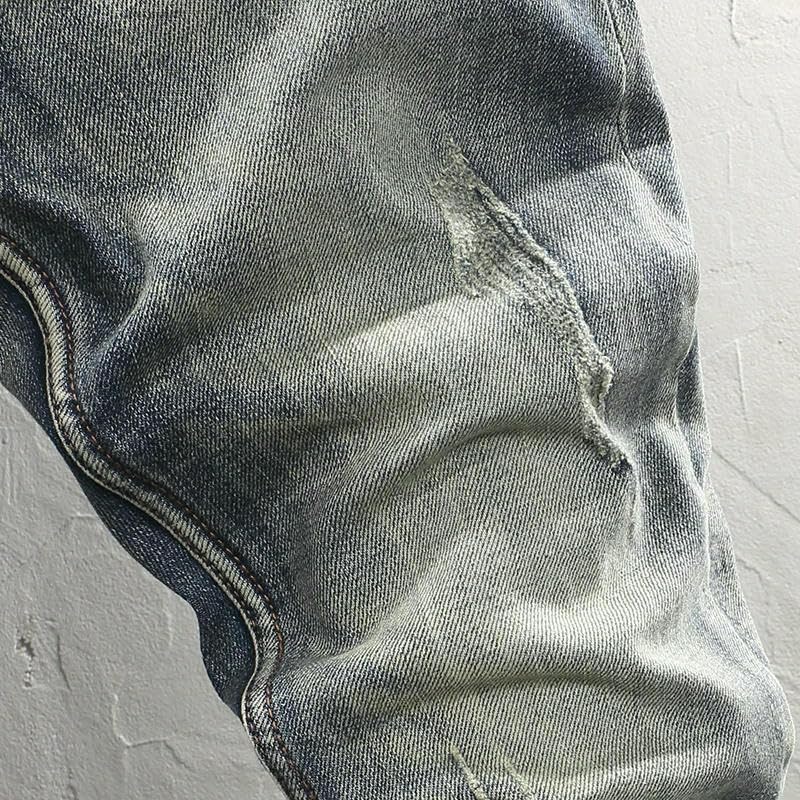 Mens Jeans Retro Washed Stretch Slim Fit Ripped Jeans Men Embroidered Vintage Denim Pants Men ​​Trousers4