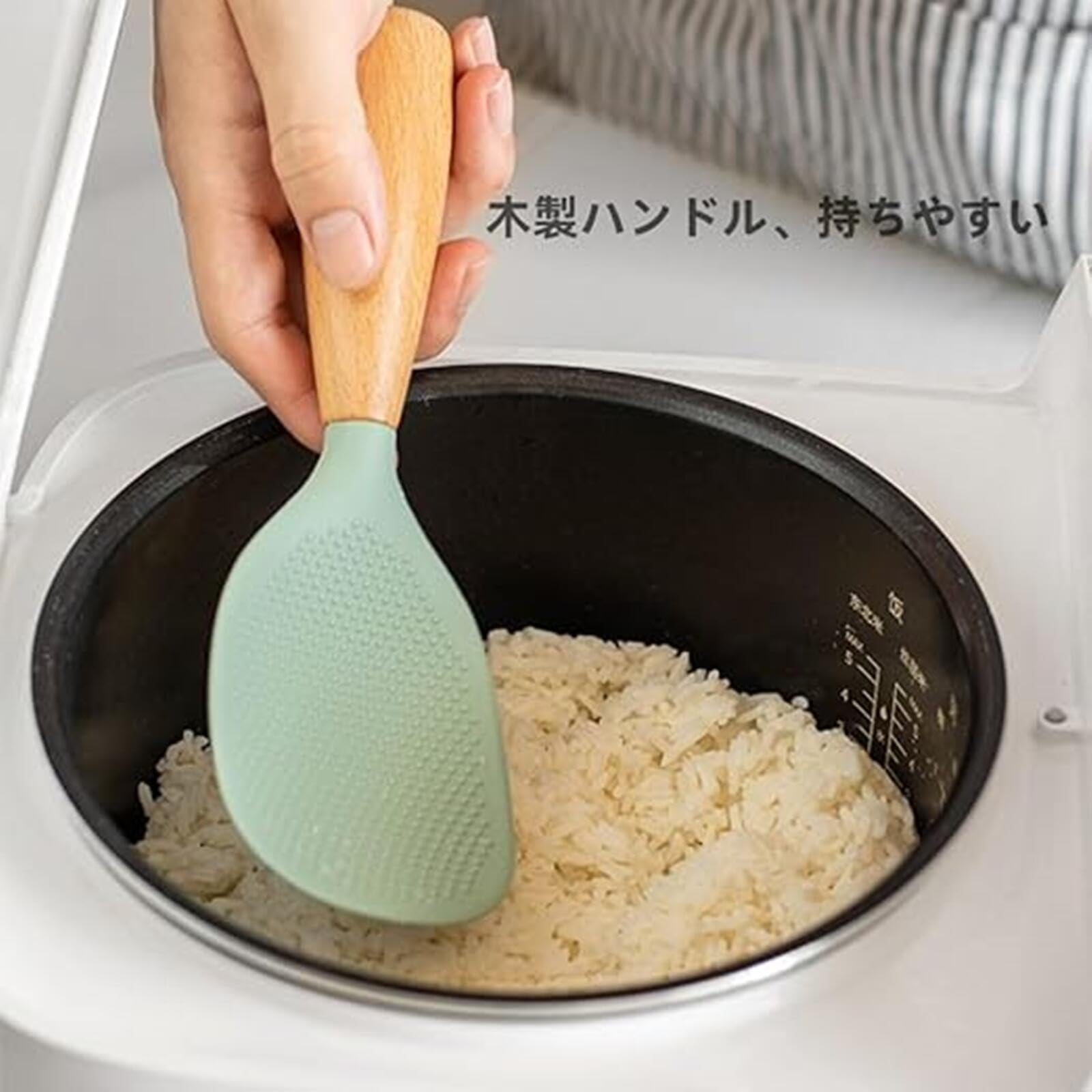 Amazon｜しゃもじ くっつかない シリコン ご飯 スプーン スタンド式 
