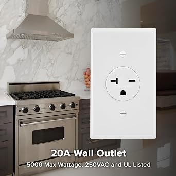 Maxxima 20A Tamper Resistant Single Receptacle Wall Outlet NEMA 6-20, 2 Pk