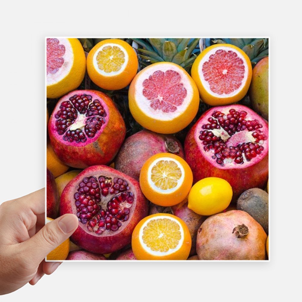 Autocollant carré fruits tropicaux multicolore format 20 cm x 20 cm de 4Pcs