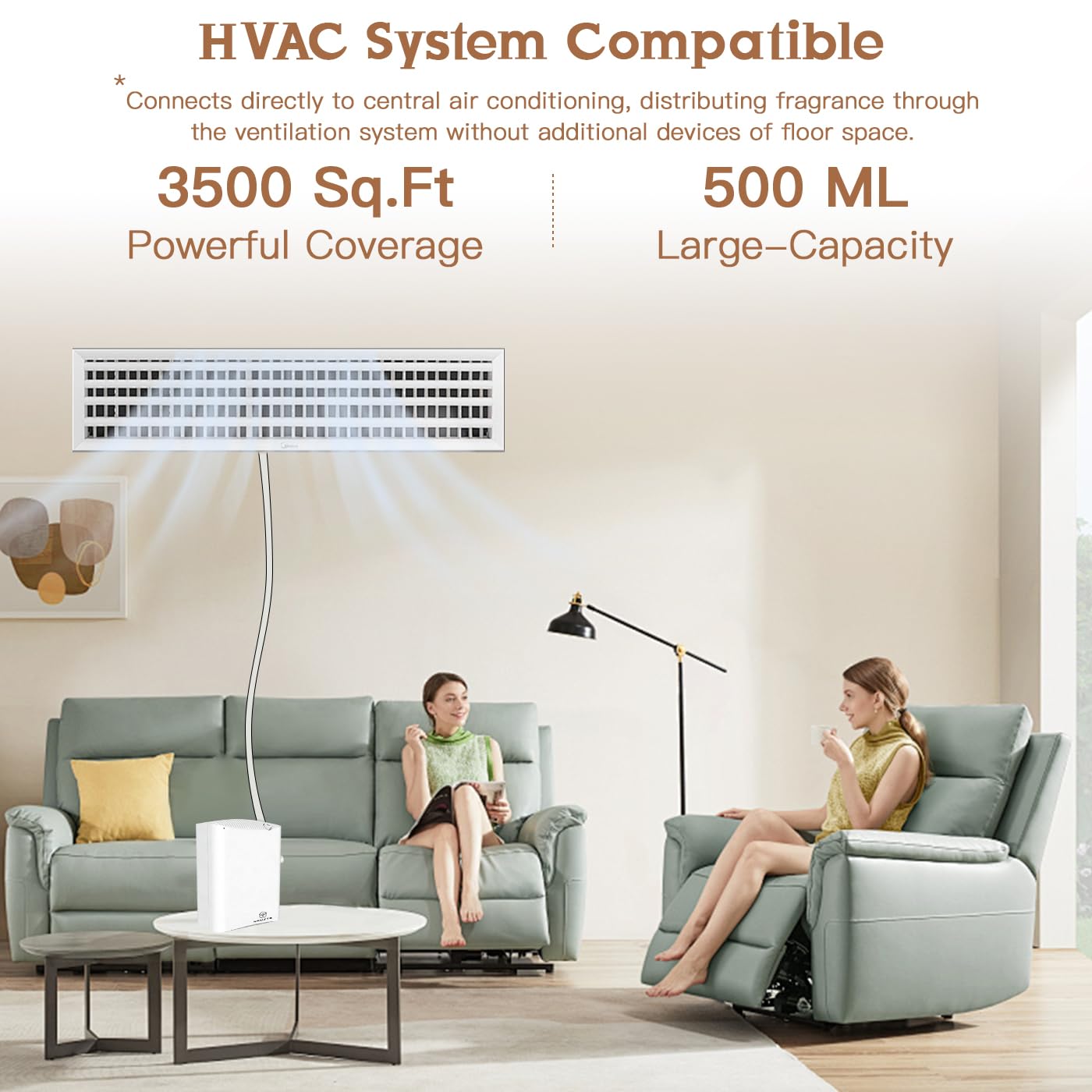 Namste Máquina de aroma de aceite esencial, difusor inteligente sin agua, 3500 pies cuadrados. Nebulizador de aire frío para habitación grande, hotel, oficina, control inteligente por Bluetooth, aroma