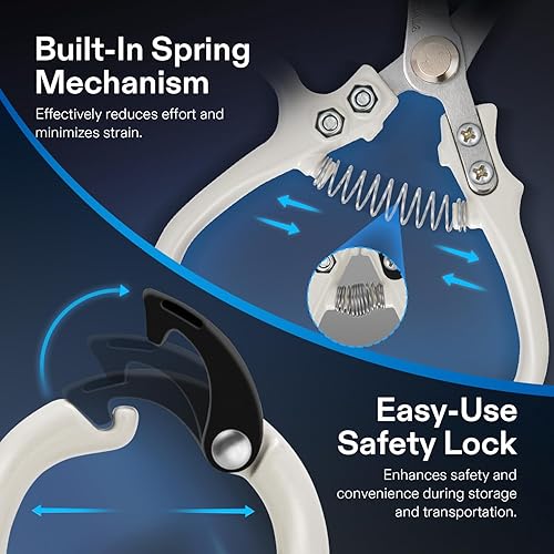 Miniatura 4 de VIVOSUN Tijeras de podar para jardinería, podadoras ligeras para jardinería, tijeras de jardín para cortar flores, recortar ramas, tijeras de