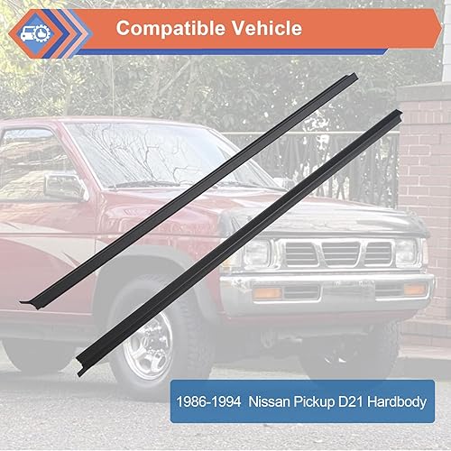 Miniatura 3 de ZONFANT 2 unidades de cinturón de sellado de burlete para puerta exterior de automóvil, color negro, compatible con Nissan Pickup D21 1986-1994,
