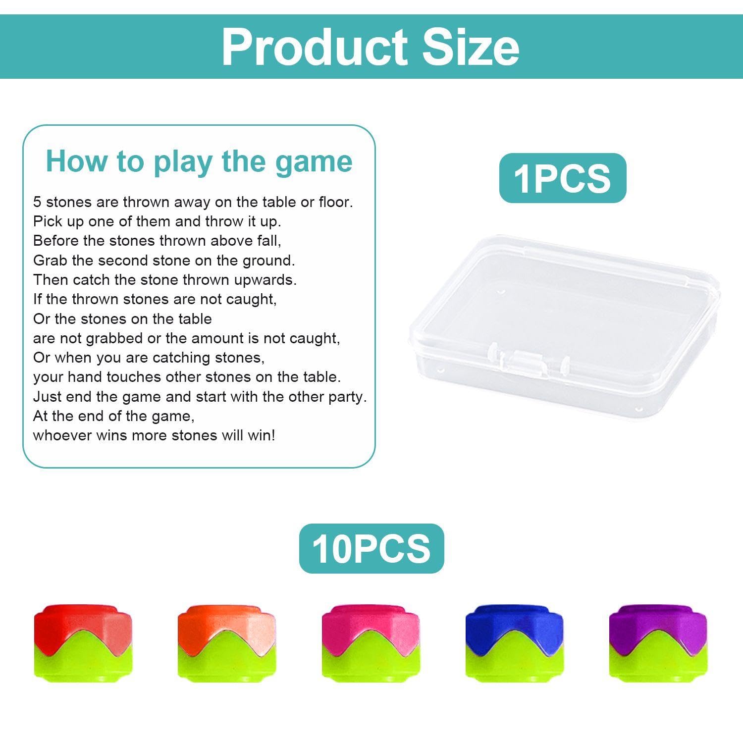 MEMOFYND 10 Stone Toys, Game Stones, Classic Game Props, Outdoor Travel Convenient Game Toys, Exercise Hand And Foot Coordination Toys - Image 2