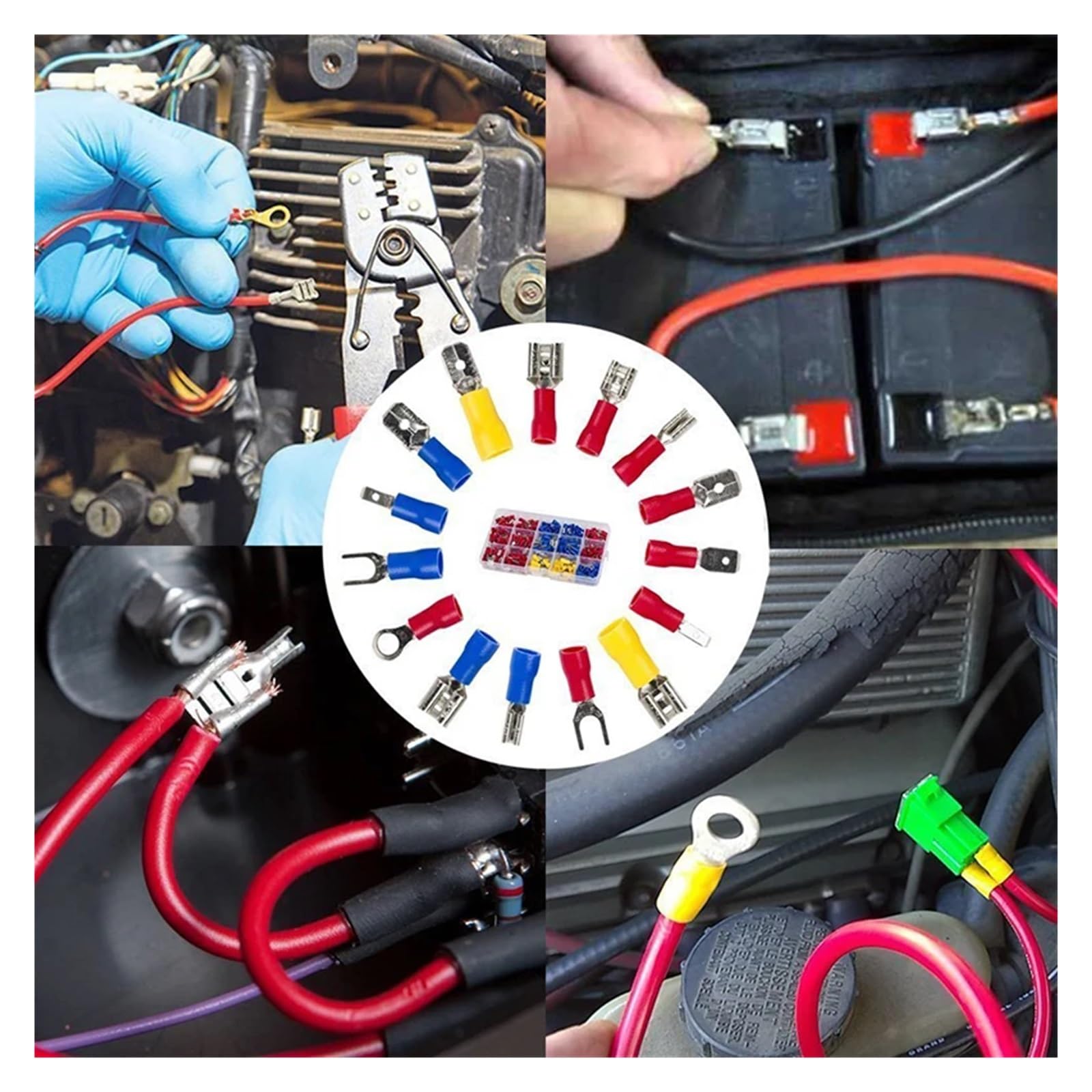 280 pz Terminali Isolati Forcella Connettore del Cavo Filo Elettrico Crimpare Anello di Testa Forcella Set Capicorda Arrotolato Crimpare con Pinza