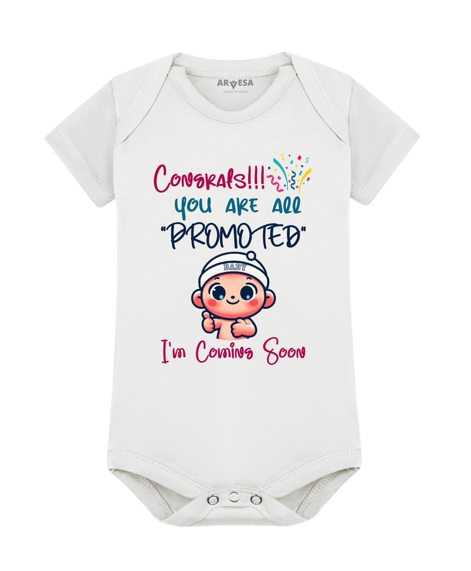 Congrats All Are Promoted Coming Soon Romper R-1634, Adorable present for Pregnancy Announcement Photoshoot Props Baby Clothes-image-31