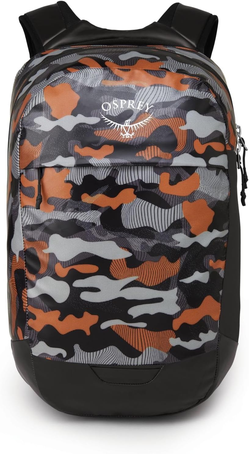 Osprey Transporter Panel Loader Laptop Backpack, Black/Orange Camo
