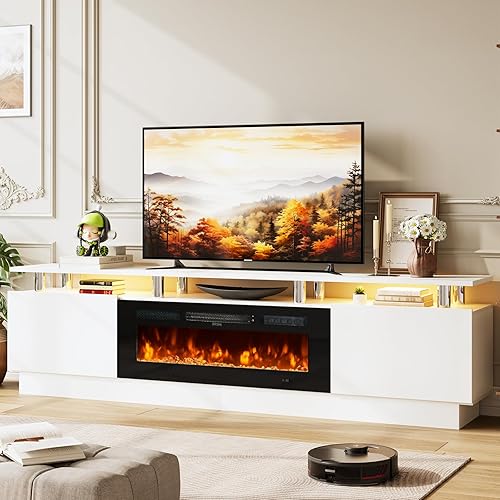 Miniatura 14 de Soporte de TV de 70 pulgadas para sala de estar, centro de entretenimiento moderno y consola multimedia, se adapta a televisores de hasta 80 Todo