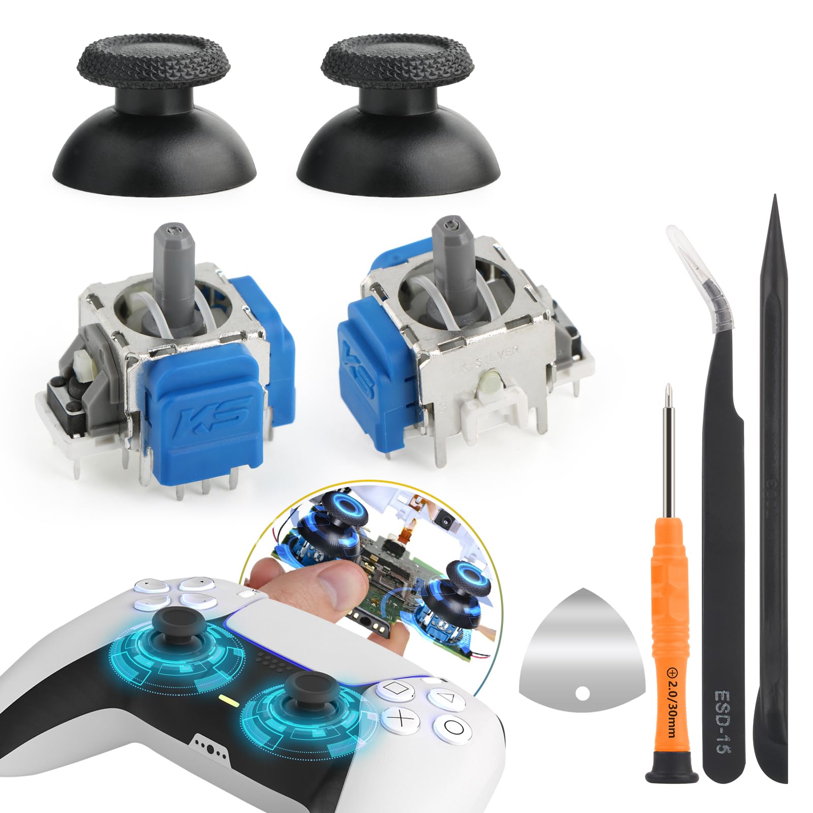 PlayStation - PS5 2パドル　TMR電磁スティック　連射リマッピング　クイックトリガー TMR 電磁スティック背面2パドル 連射・リマッピング・クイック