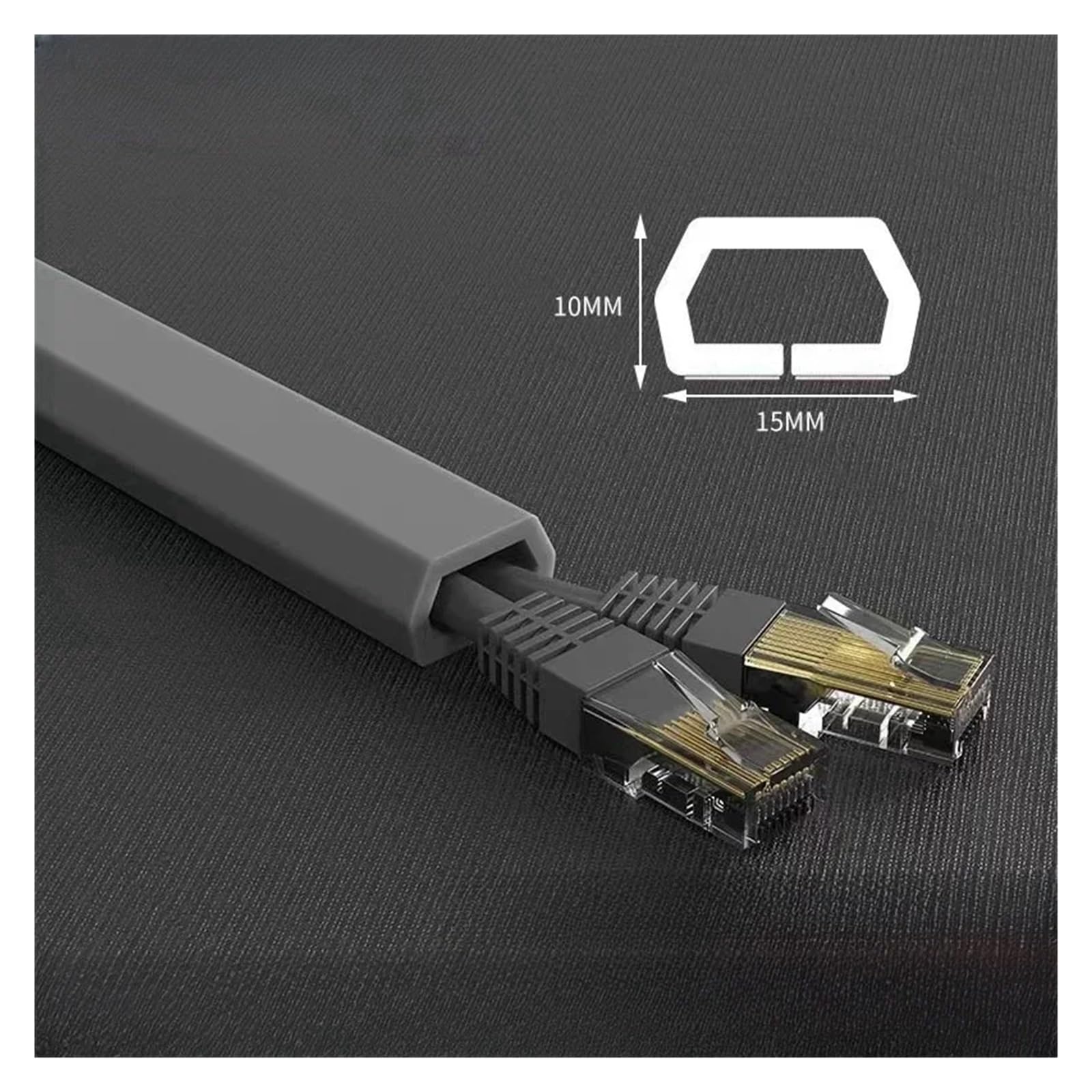 Canalina Passacavi Guaine di copertura for cavi da pavimento in PVC Protezioni for flessibili for condutture elettriche Spegnicavi autoadesivi for pavimenti(B-grey,5m)