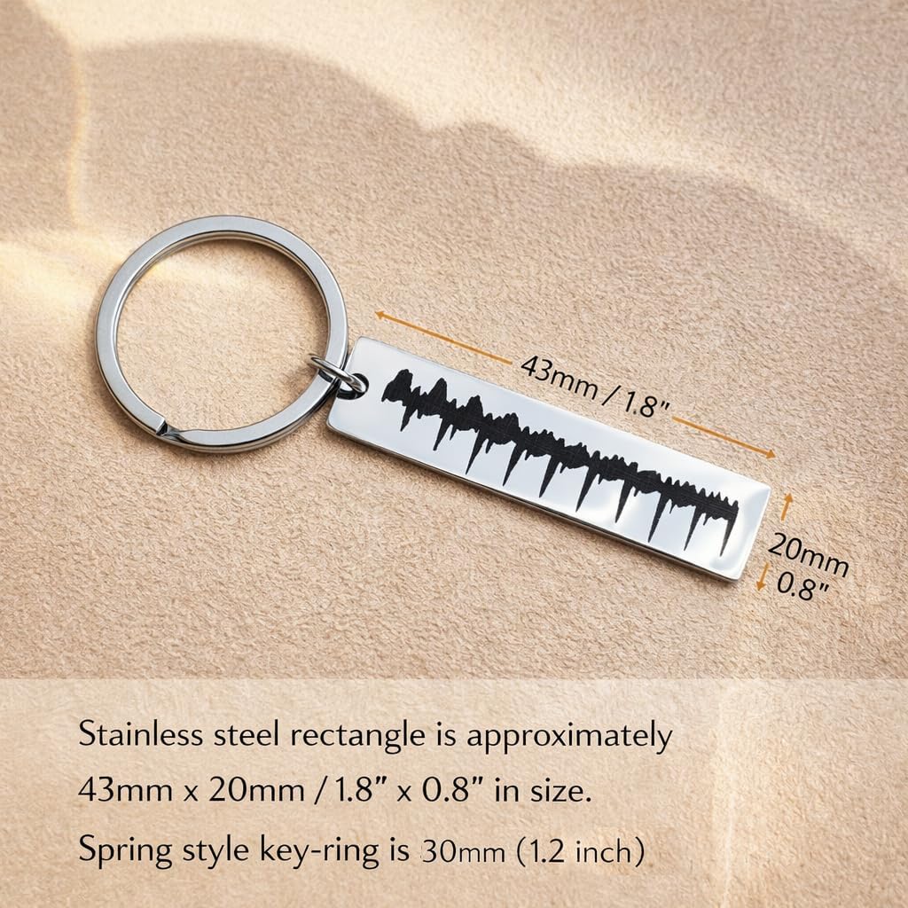Danique Jewelry GPS Location Keychain with Longitude and Latitude Coordinates with Compass Image or Any Personalized Engraving [SKINNYRECT]