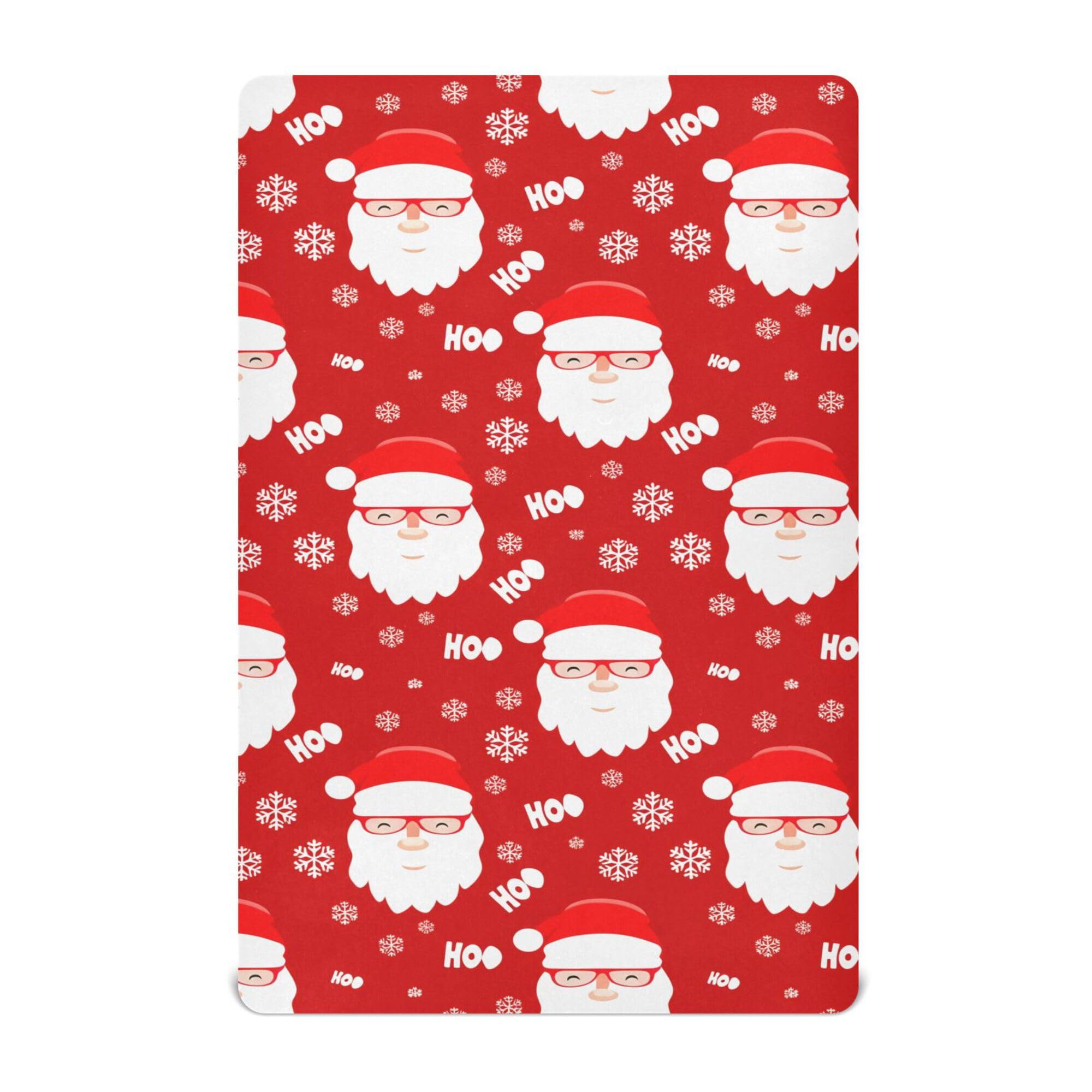 Cgiub Cartoon Santa Claus Baby Crib Sheet 132x71 cm Fitted Cot Sheet Soft & Breathable Bed Sheet for Standard Crib Mattress & Toddler Bed Mattress